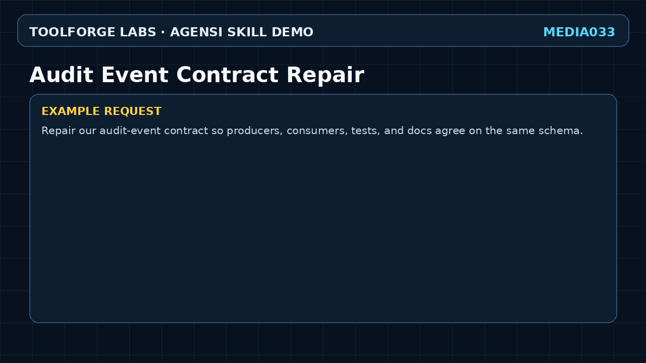 Audit Event Contract Repair screenshot 2