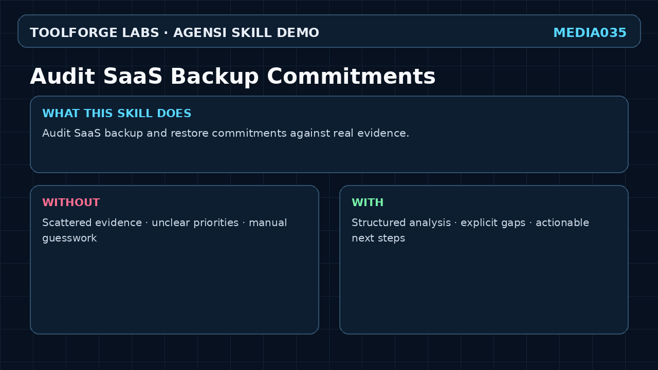 Audit SaaS Backup Commitments screenshot 1