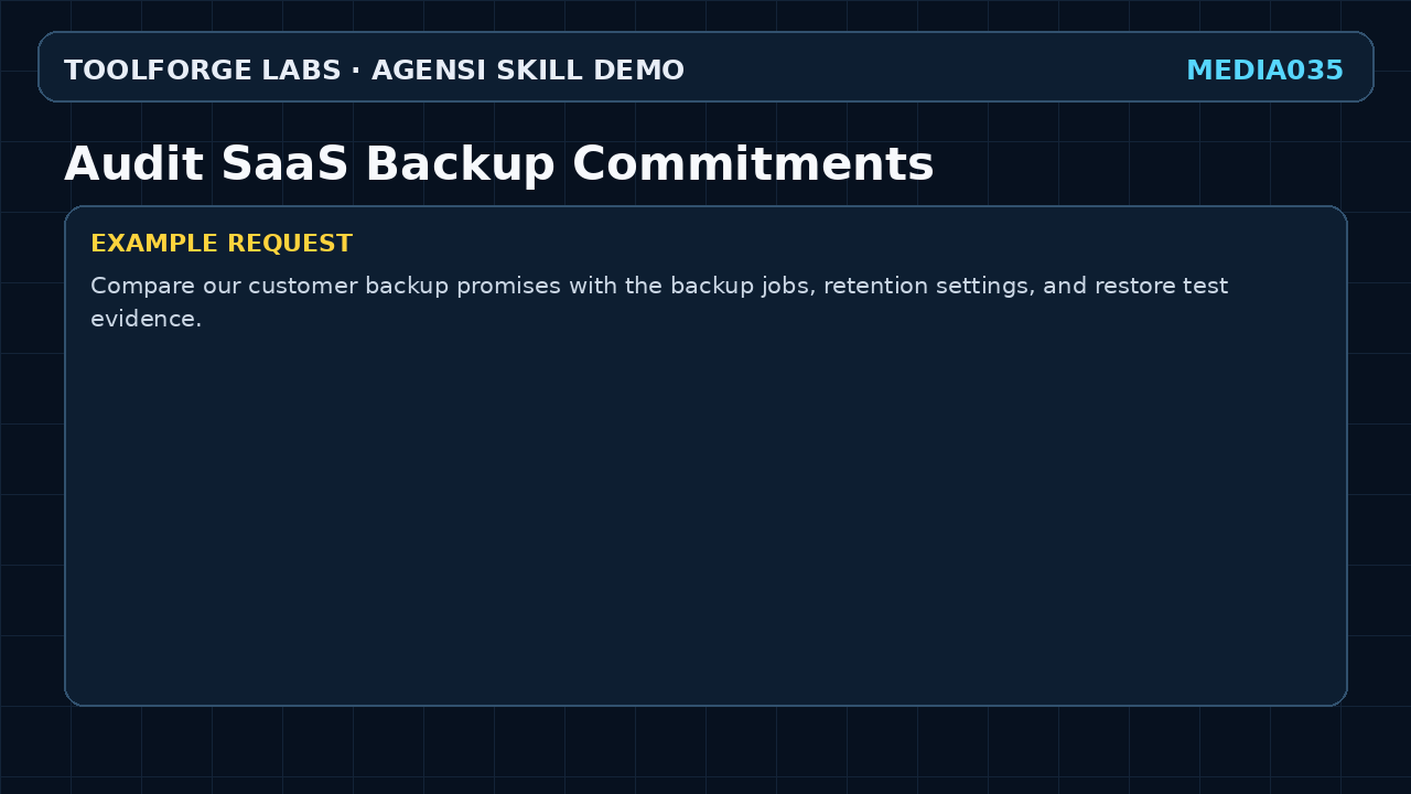 Audit SaaS Backup Commitments screenshot 2