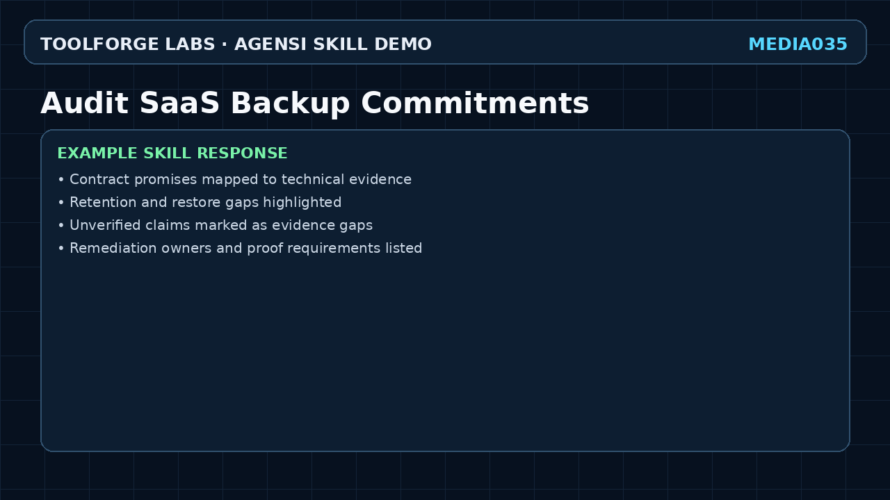 Audit SaaS Backup Commitments screenshot 3