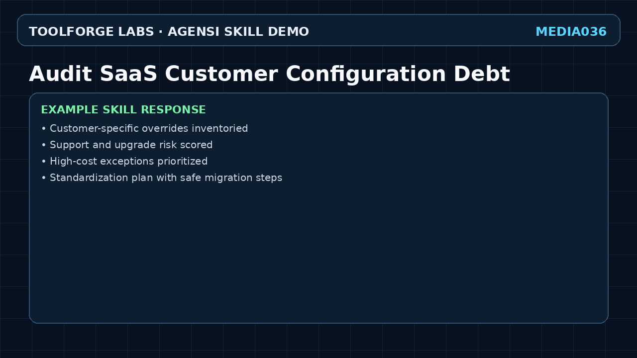 Audit SaaS Customer Configuration Debt screenshot 3