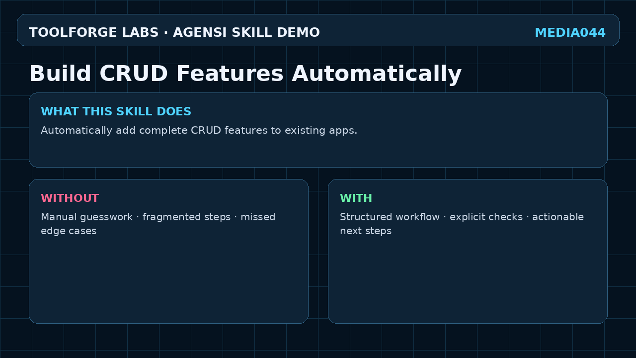 Build CRUD Features Automatically screenshot 1