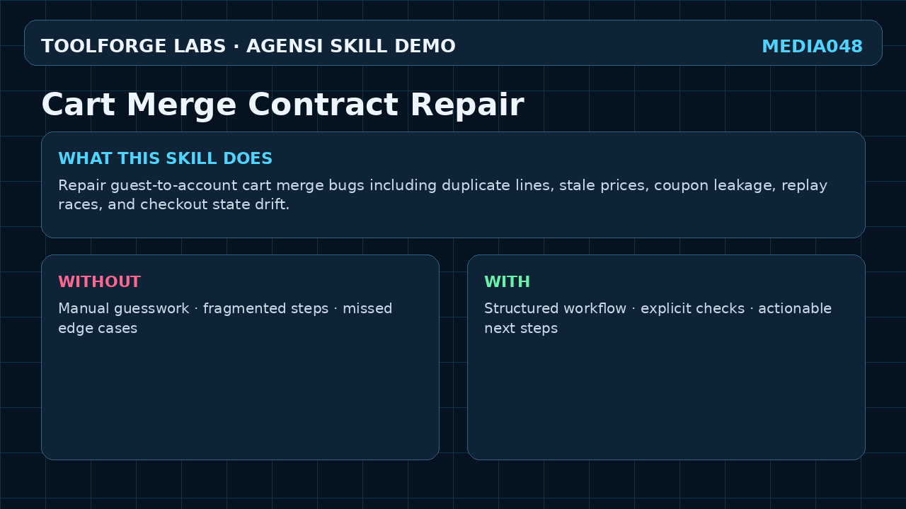Cart Merge Contract Repair screenshot 1