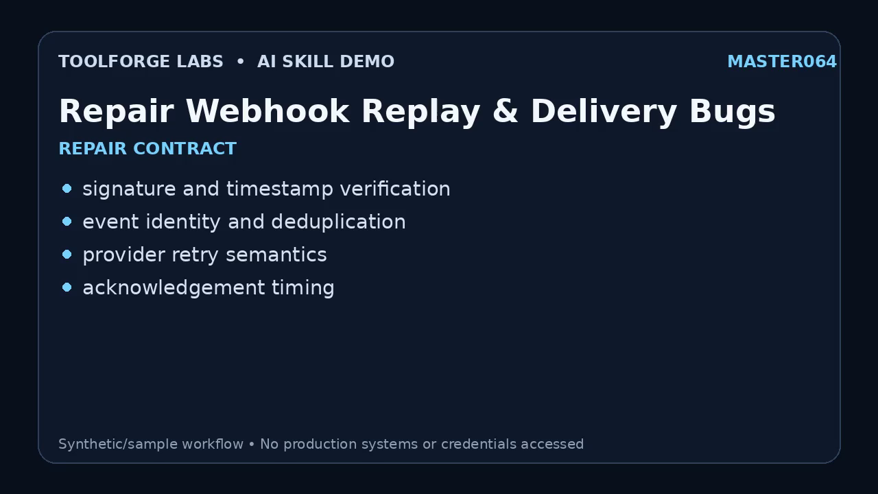 Repair Webhook Replay & Delivery Bugs screenshot 2