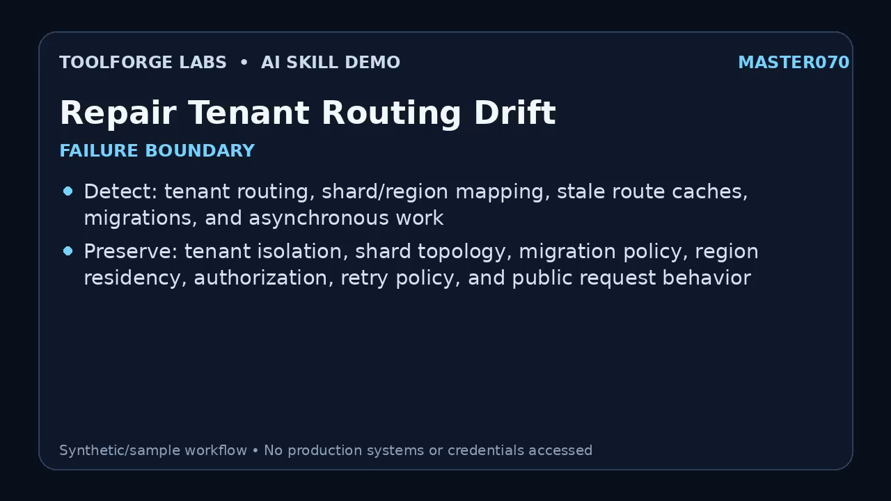 Repair Tenant Routing Drift screenshot 1