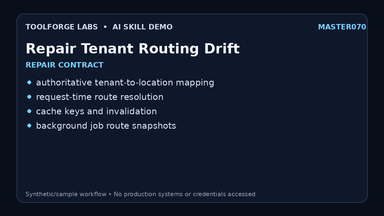 Repair Tenant Routing Drift screenshot 2