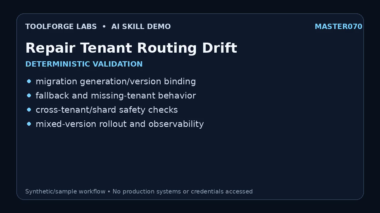 Repair Tenant Routing Drift screenshot 3