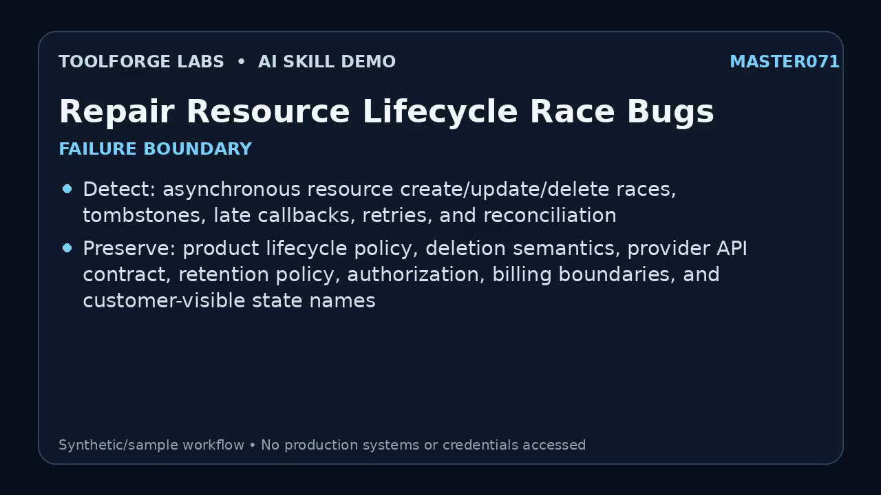 Repair Resource Lifecycle Race Bugs screenshot 1