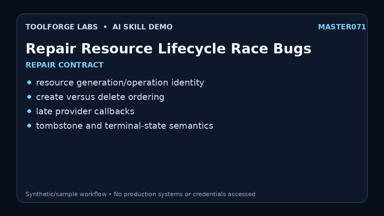 Repair Resource Lifecycle Race Bugs screenshot 2