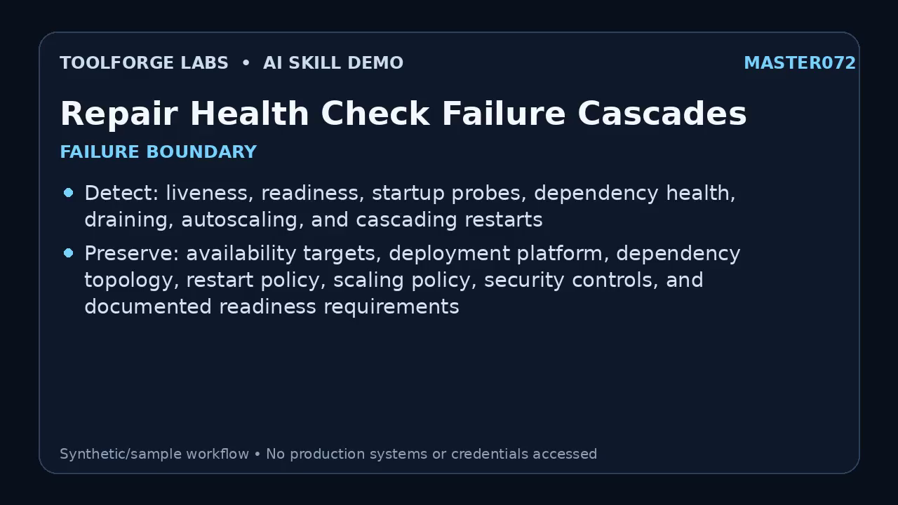 Repair Health Check Failure Cascades screenshot 1