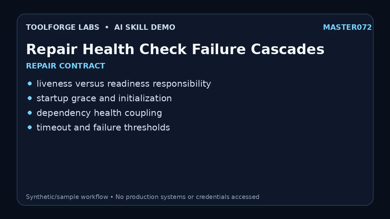 Repair Health Check Failure Cascades screenshot 2