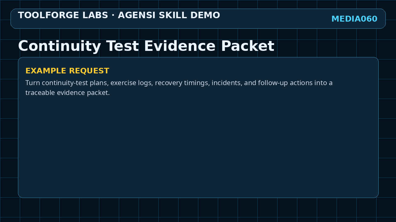 Continuity Test Evidence Packet screenshot 2