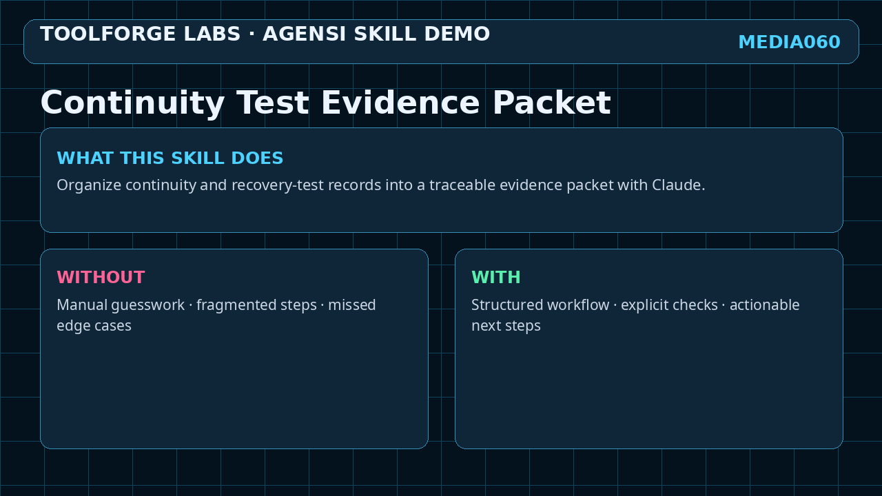 Continuity Test Evidence Packet screenshot 3