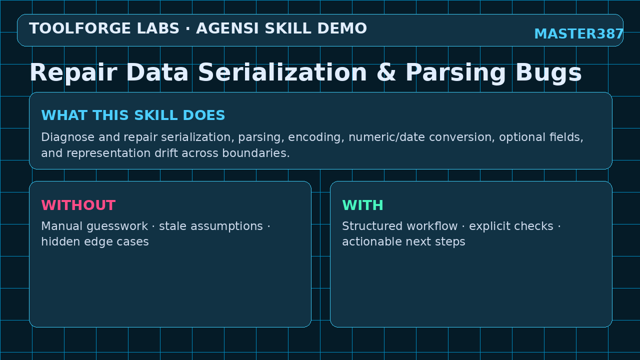 Repair Data Serialization & Parsing Bugs screenshot 1