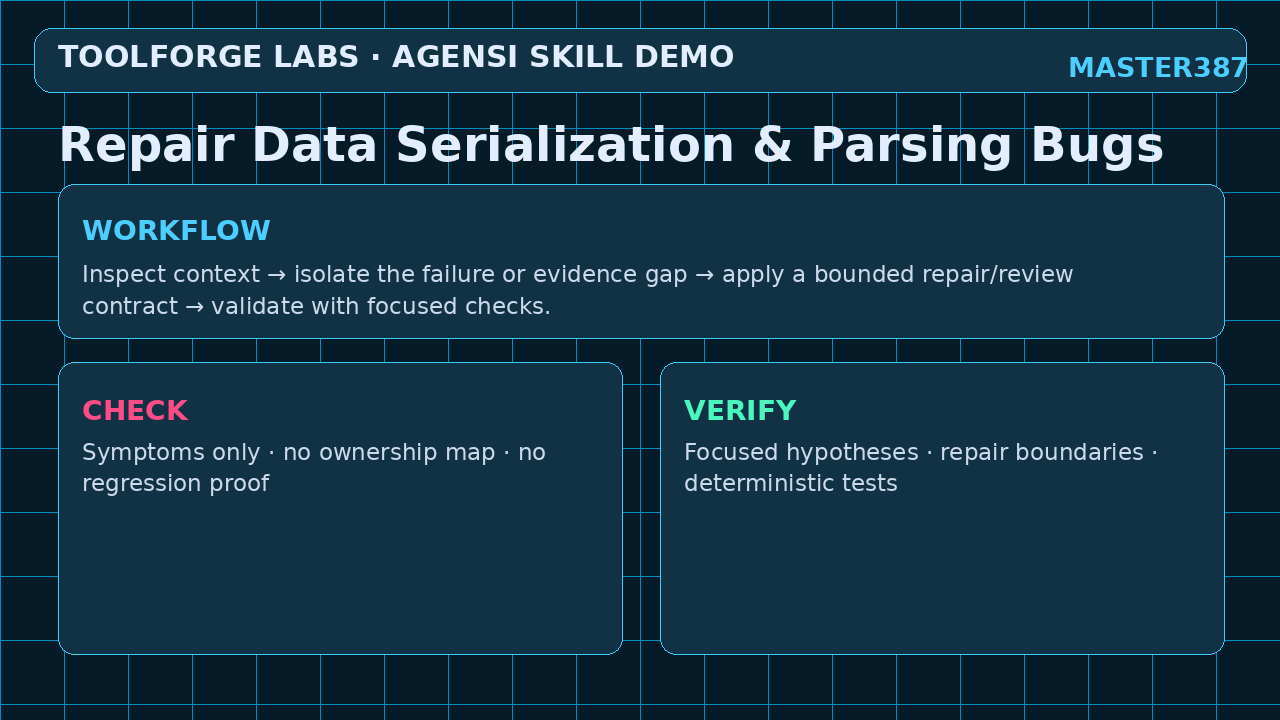 Repair Data Serialization & Parsing Bugs screenshot 2