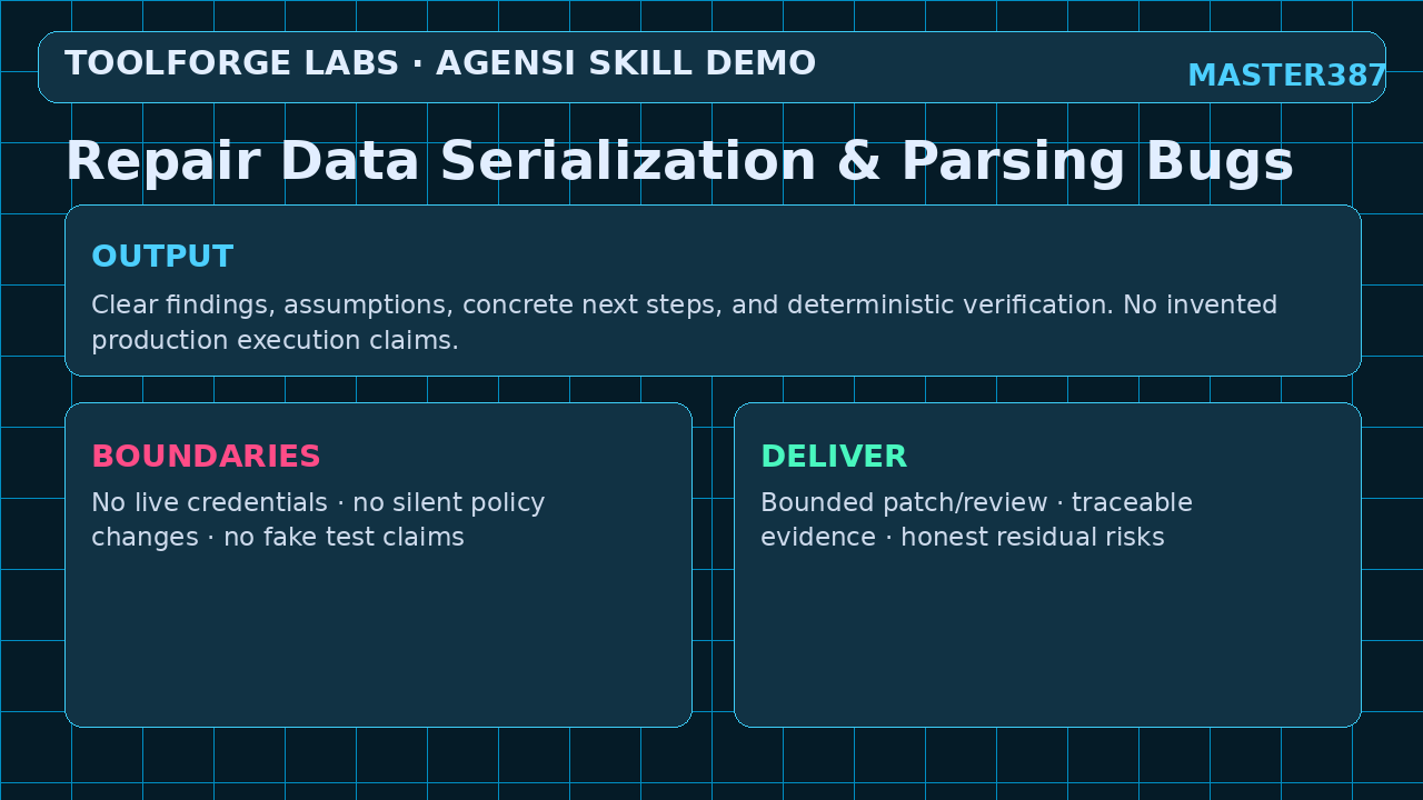 Repair Data Serialization & Parsing Bugs screenshot 3