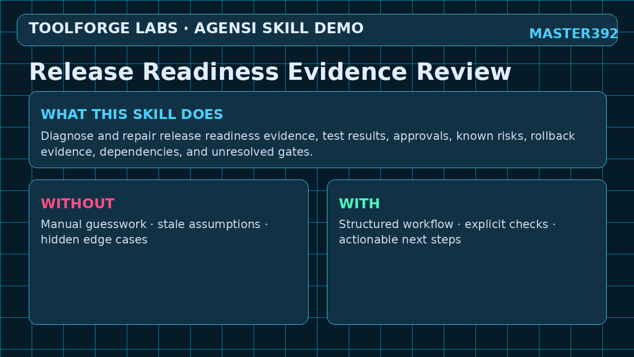 Release Readiness Evidence Review screenshot 1