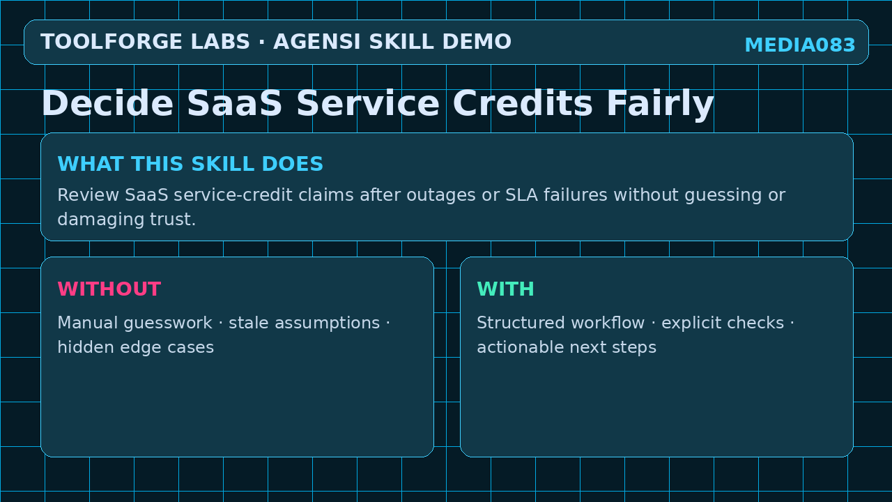 Decide SaaS Service Credits Fairly screenshot 1