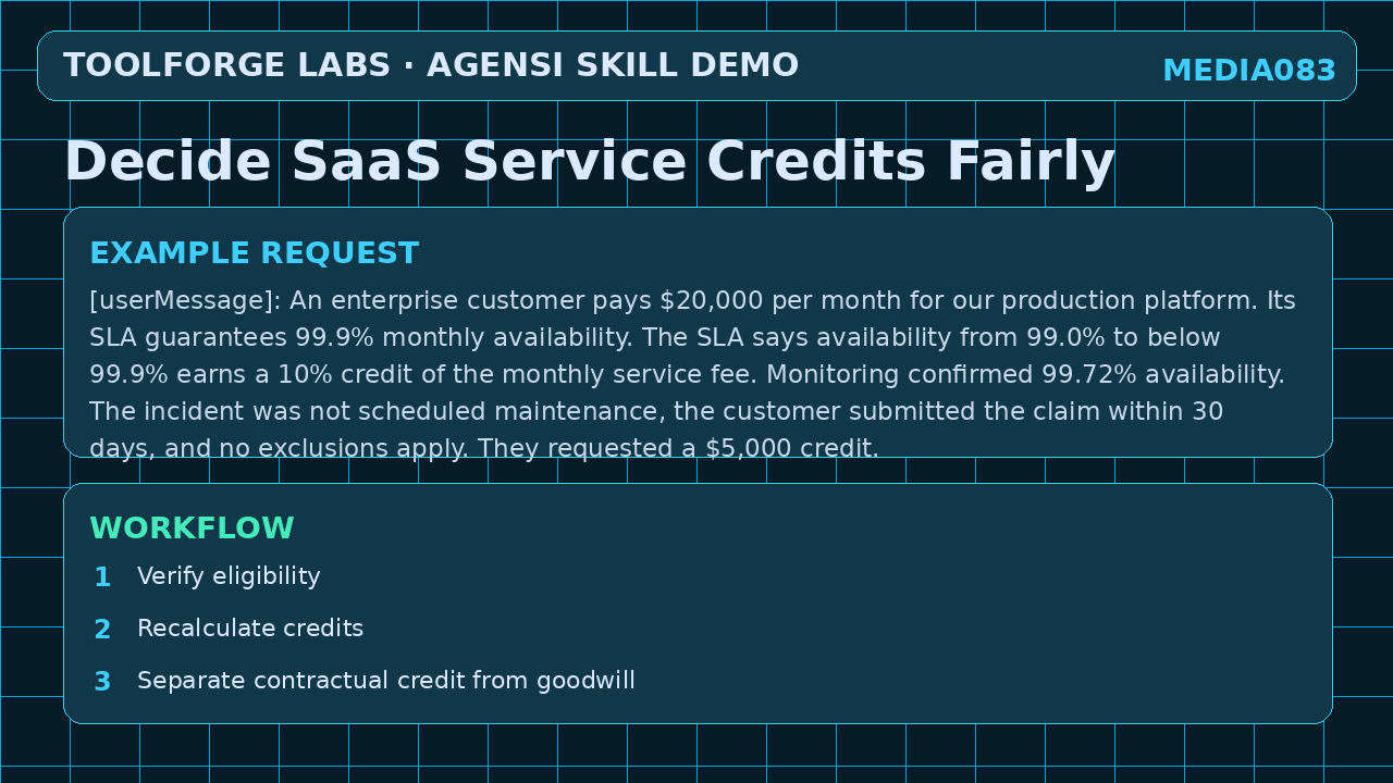 Decide SaaS Service Credits Fairly screenshot 2