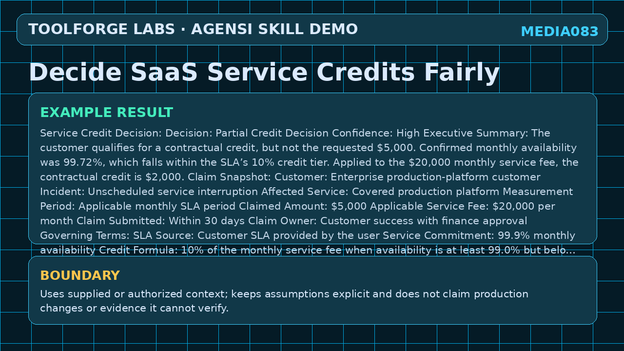 Decide SaaS Service Credits Fairly screenshot 3