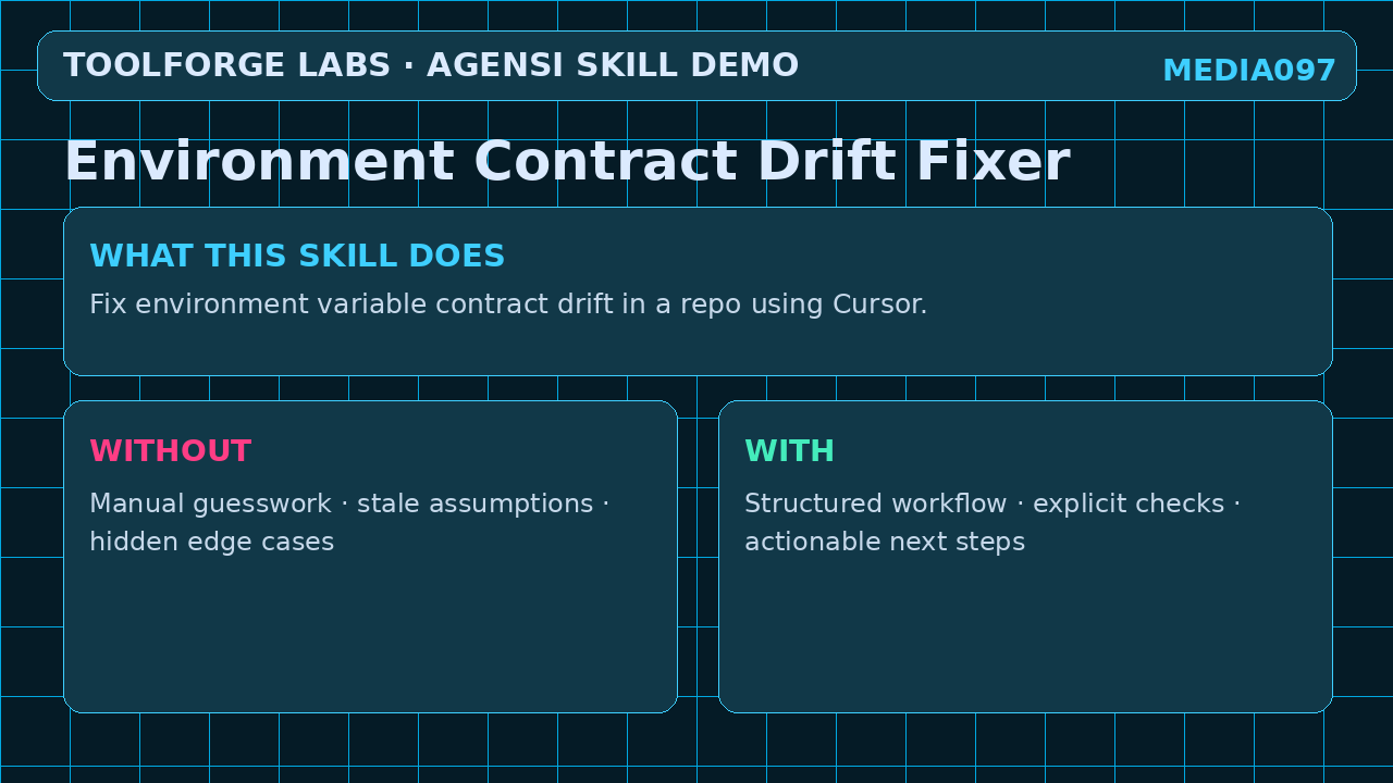 Environment Contract Drift Fixer screenshot 1