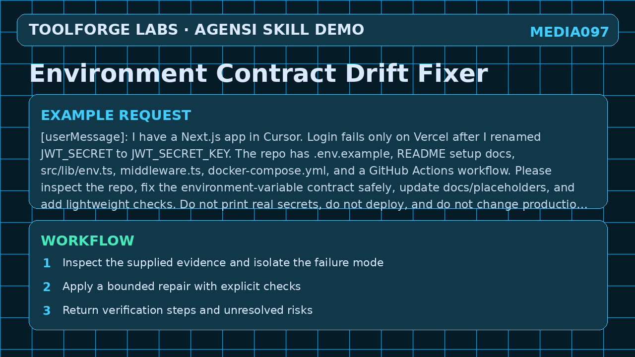 Environment Contract Drift Fixer screenshot 2