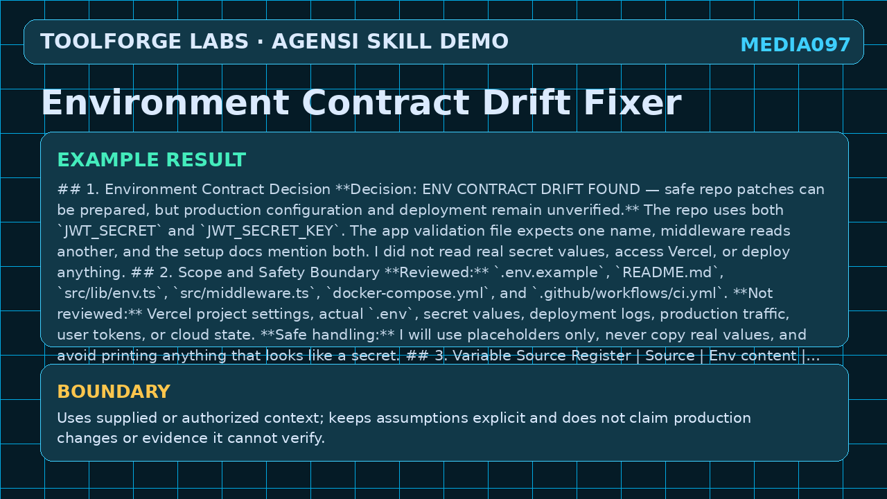 Environment Contract Drift Fixer screenshot 3