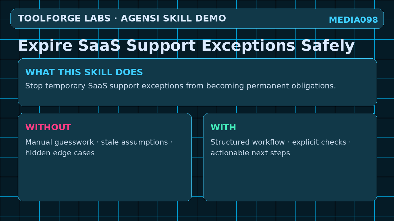 Expire SaaS Support Exceptions Safely screenshot 1