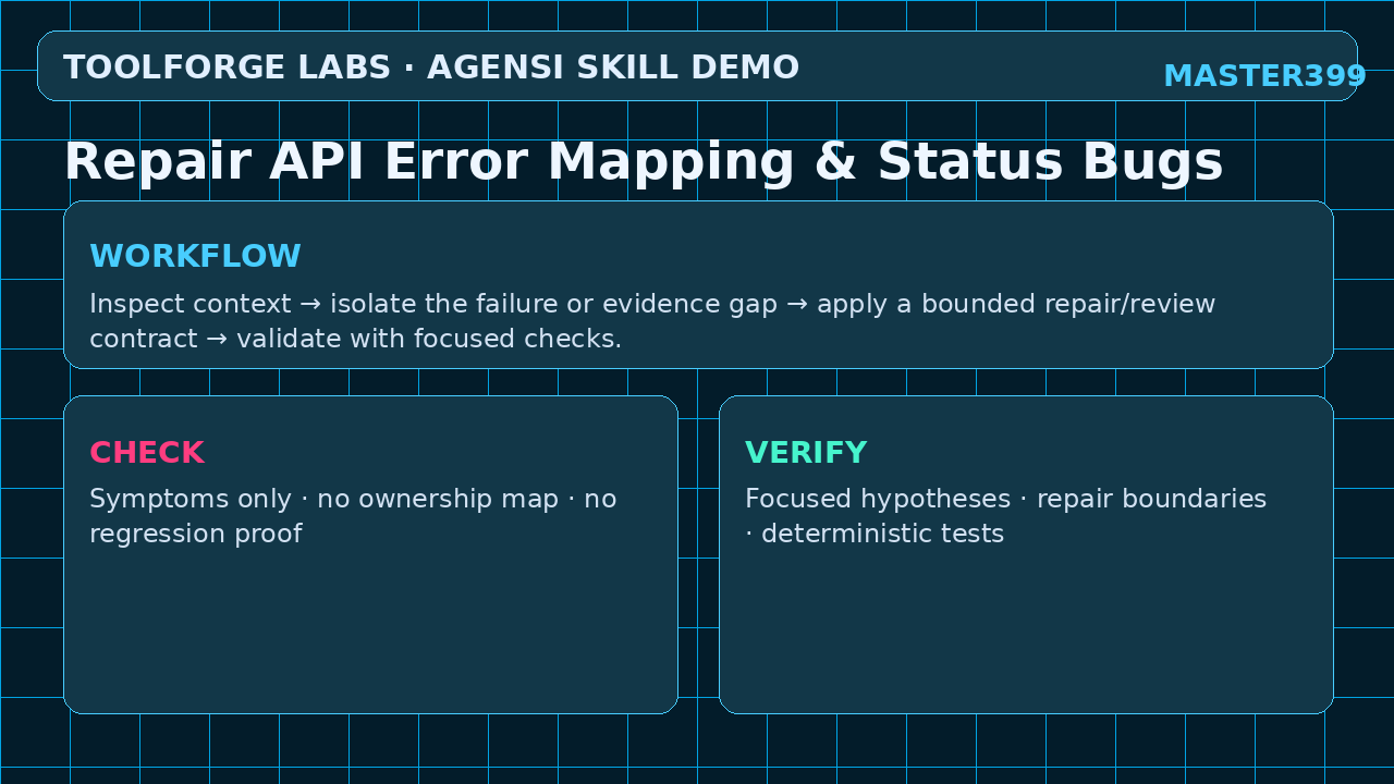 repair api error mapping status bugs screenshot 2