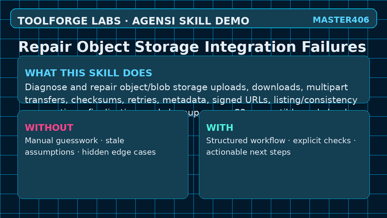 Repair Object Storage Integration Failures screenshot 1