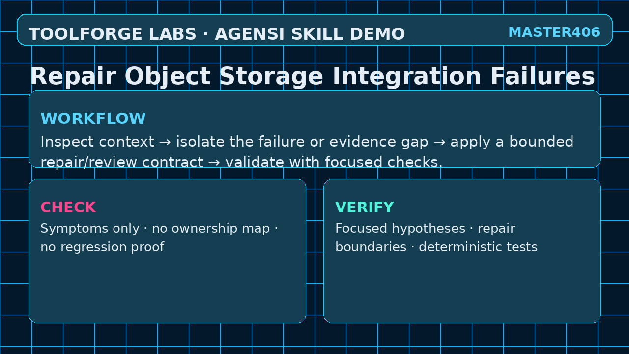 Repair Object Storage Integration Failures screenshot 2