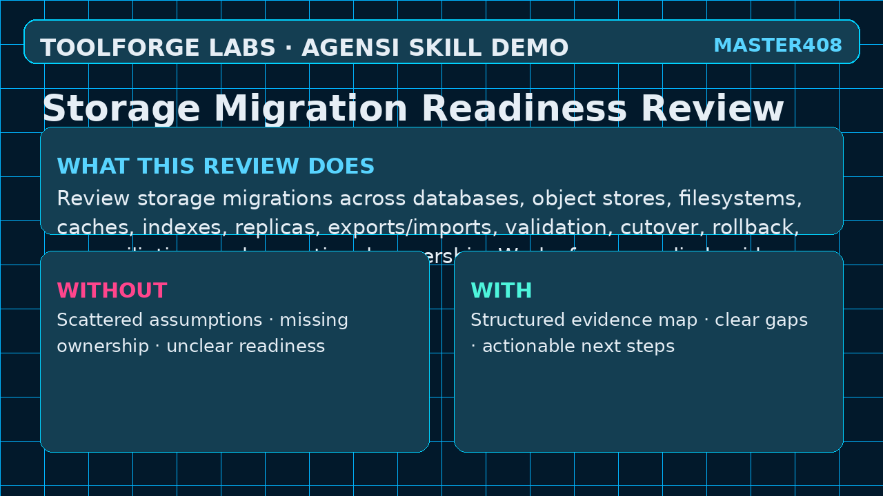 Storage Migration Readiness Review screenshot 1