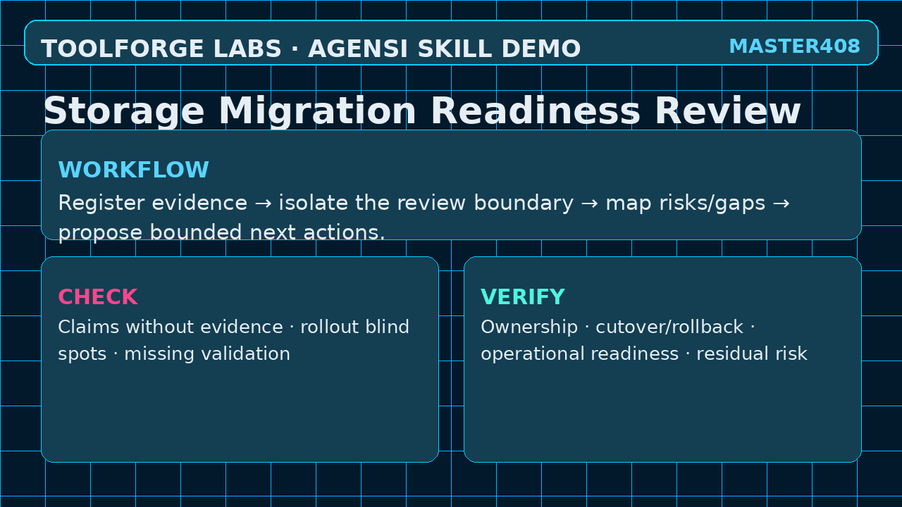 Storage Migration Readiness Review screenshot 2