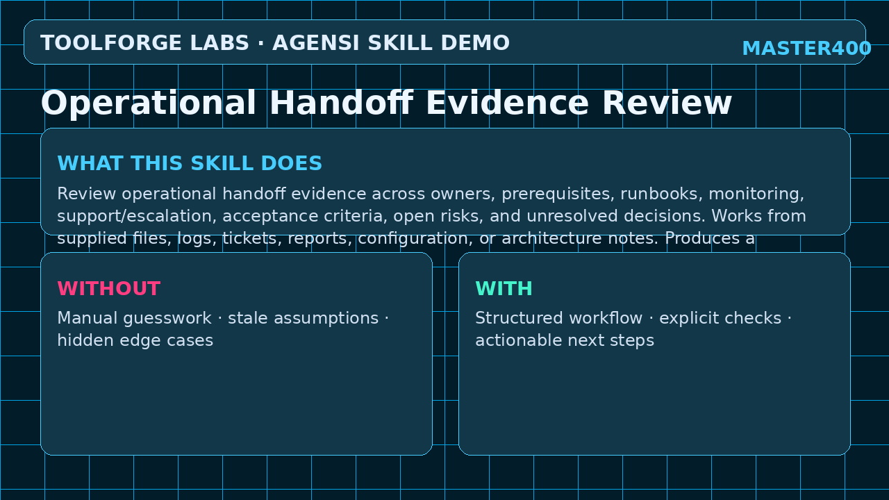 Operational Handoff Evidence Review screenshot 1
