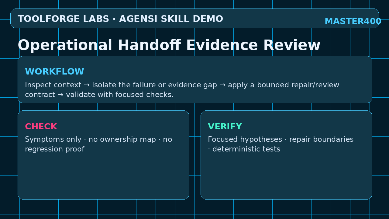 Operational Handoff Evidence Review screenshot 2
