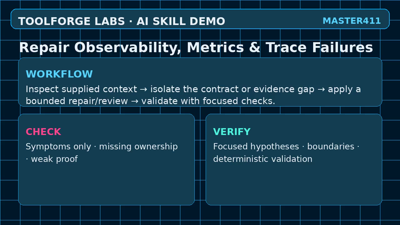 Repair Observability, Metrics & Trace Failures screenshot 2