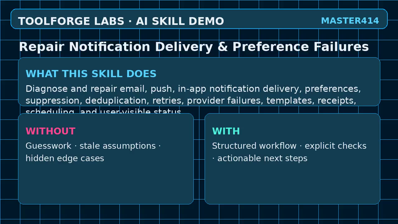 Repair Notification Delivery & Preference Failures screenshot 1