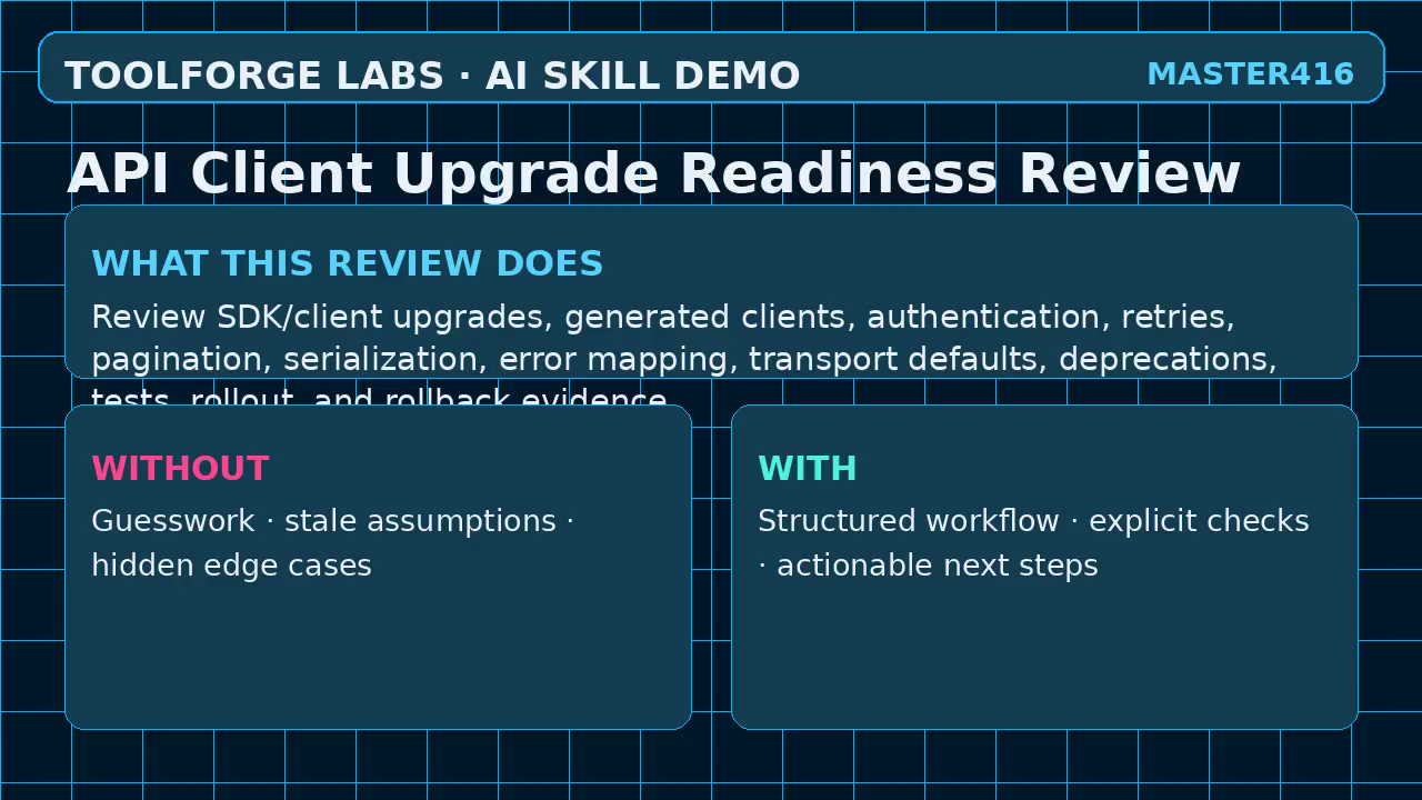 API Client Upgrade Readiness Review screenshot 1