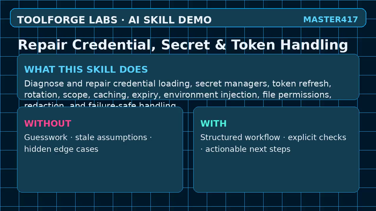 Repair Credential, Secret & Token Handling screenshot 1