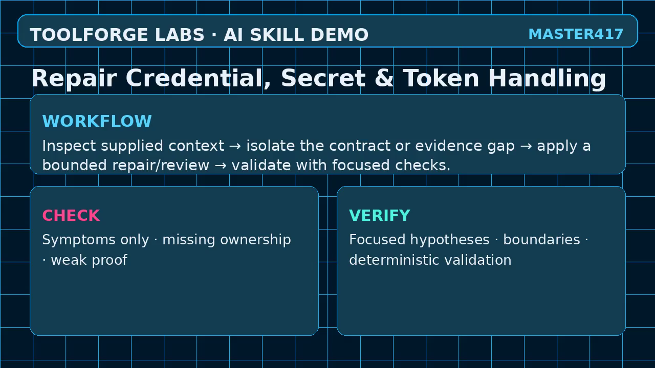Repair Credential, Secret & Token Handling screenshot 2