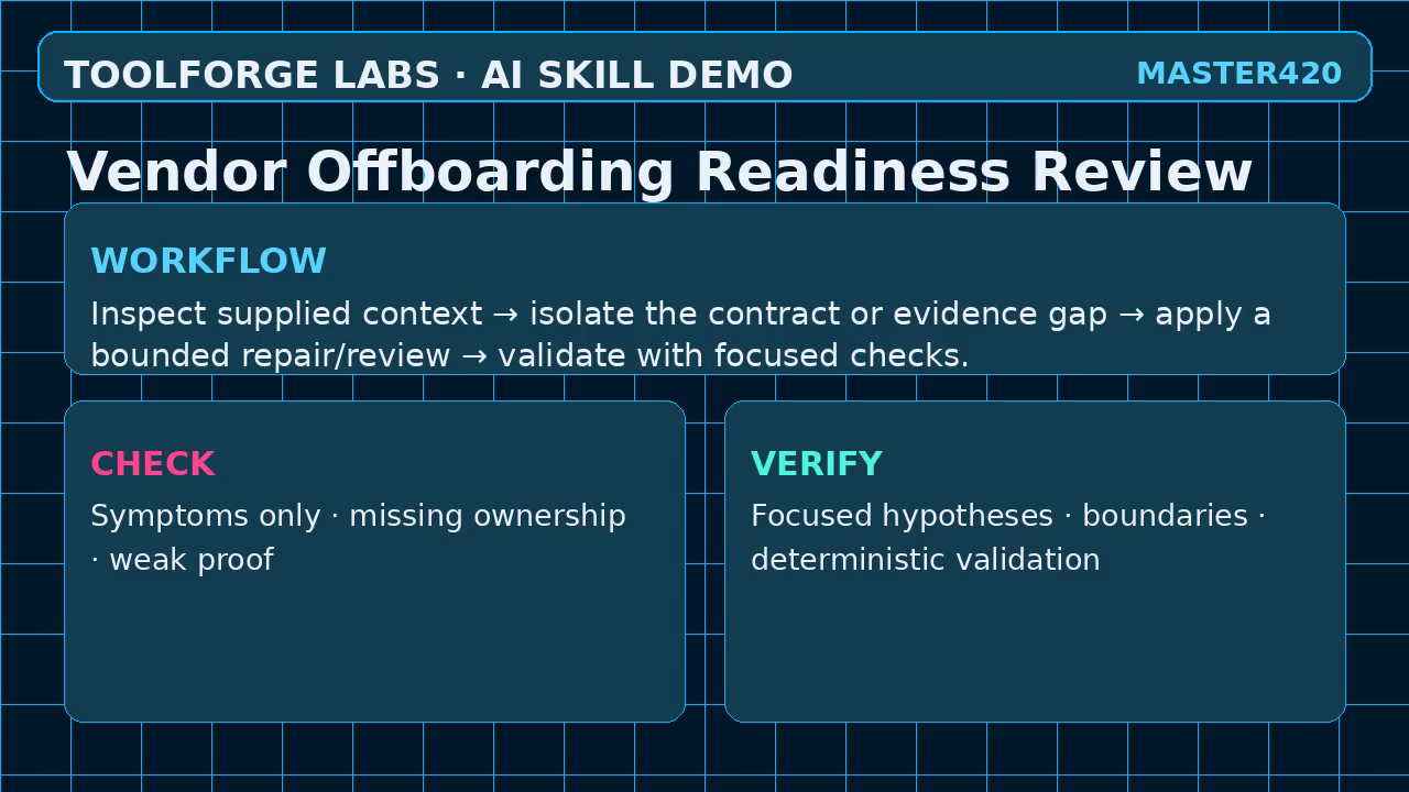 Vendor Offboarding Readiness Review screenshot 2