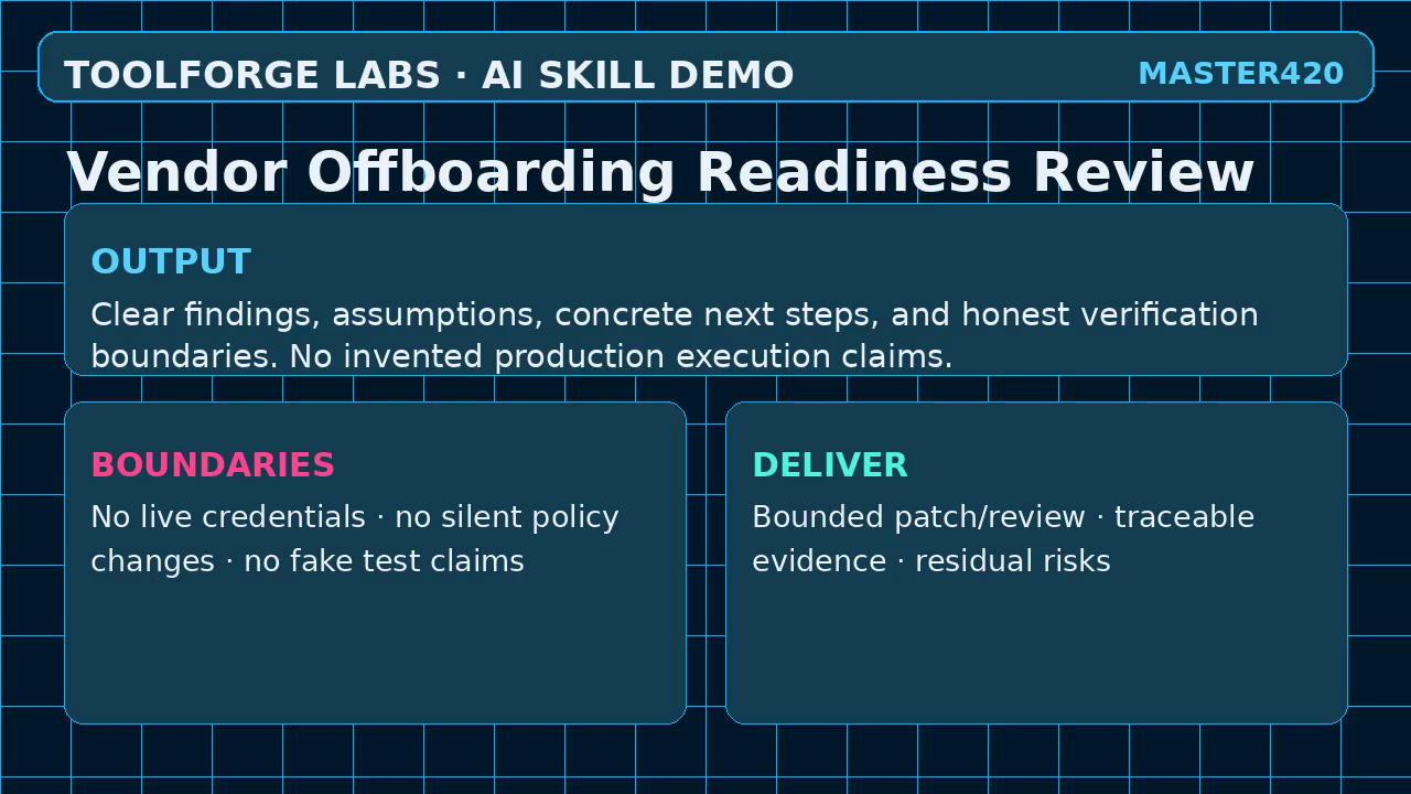 Vendor Offboarding Readiness Review screenshot 3