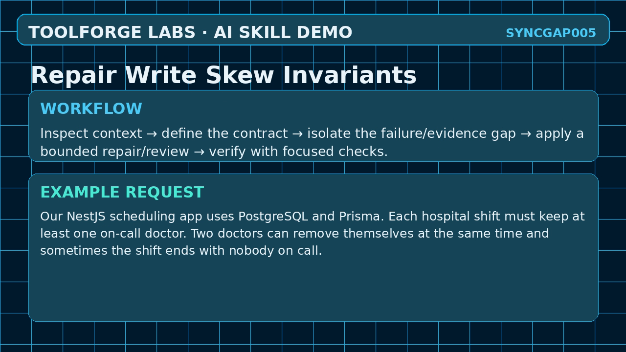 Repair Write Skew Invariants screenshot 2