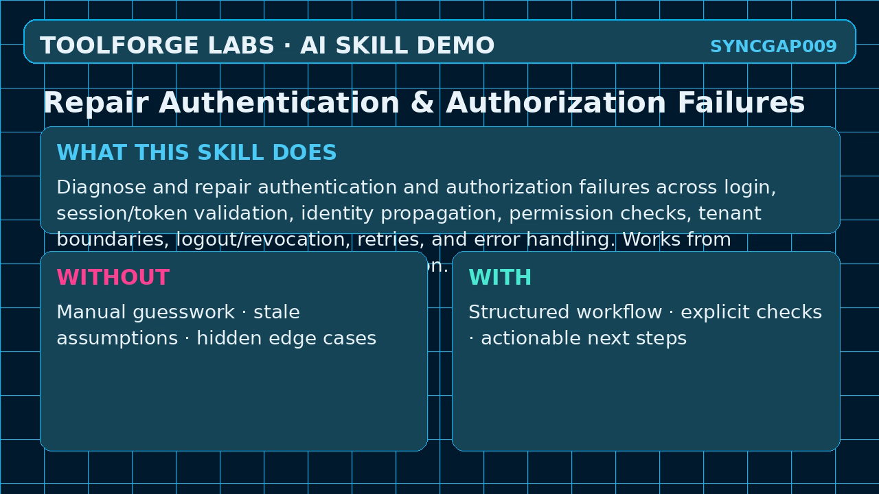 Repair Authentication & Authorization Failures screenshot 1