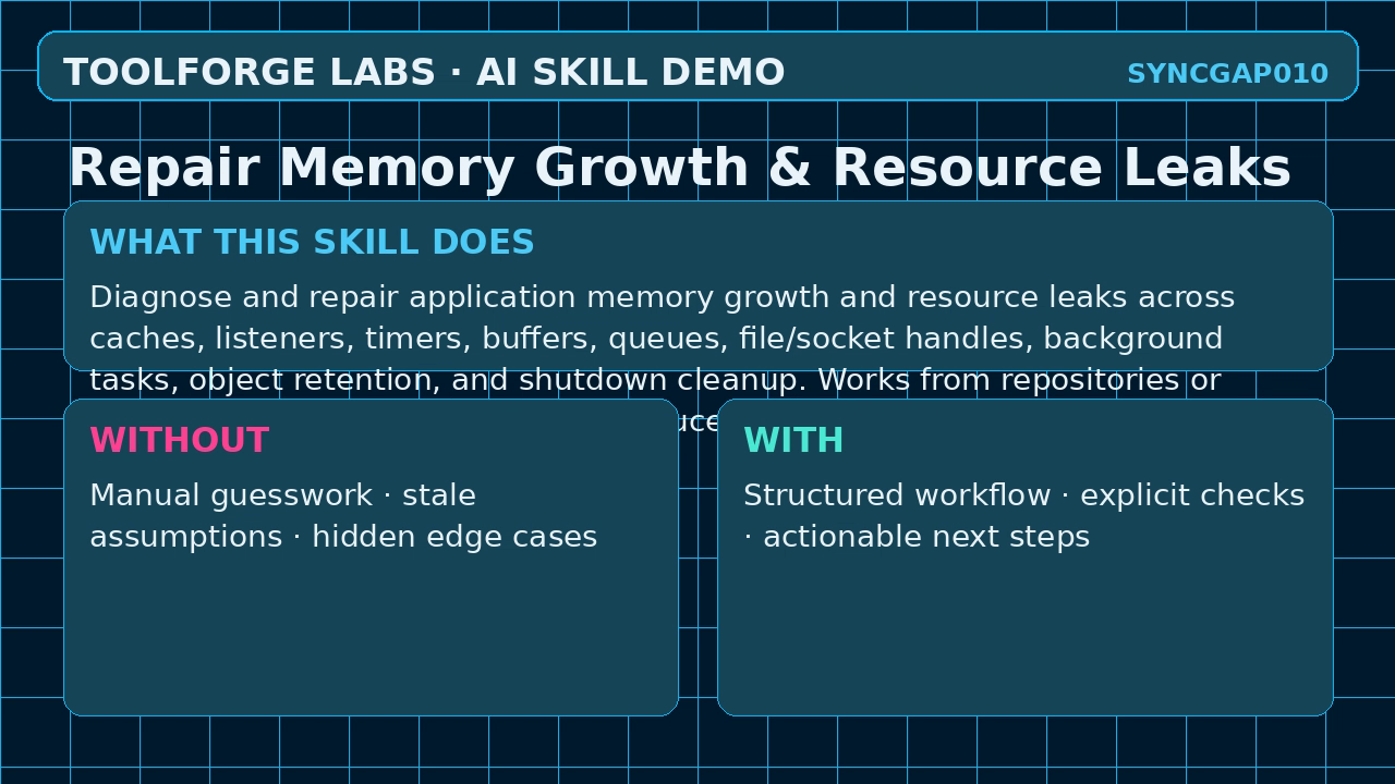 Repair Memory Growth & Resource Leaks screenshot 1
