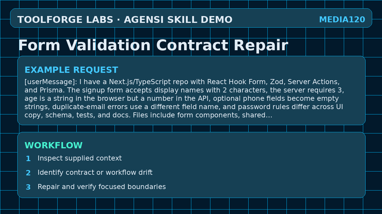 Form Validation Contract Repair screenshot 2