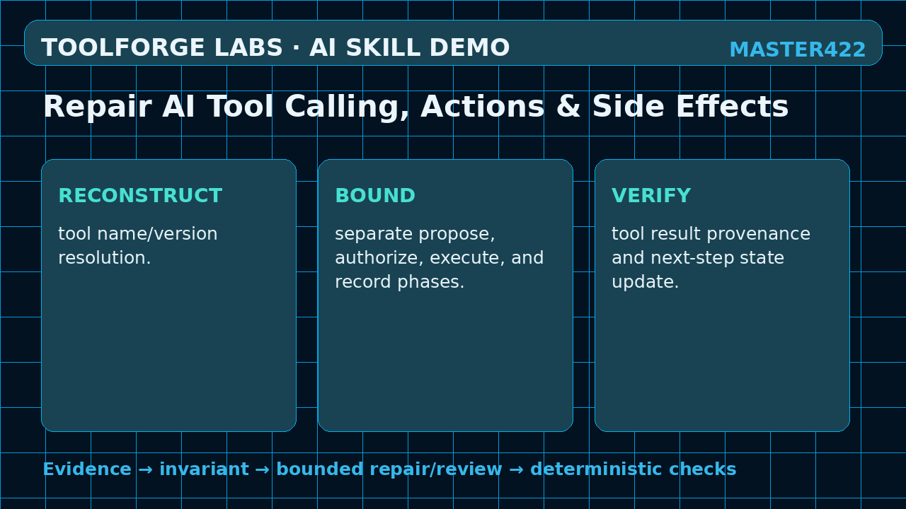 Repair AI Tool Calling, Actions & Side Effects screenshot 2