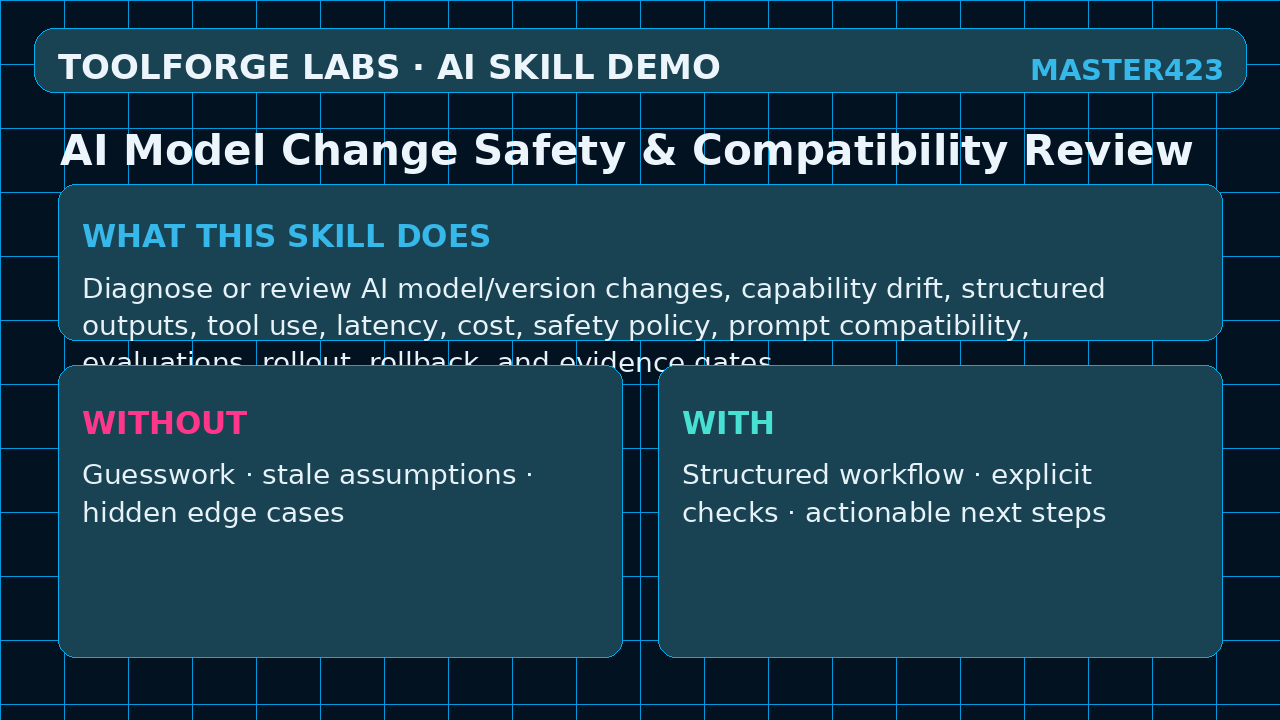 AI Model Change Safety & Compatibility Review screenshot 1