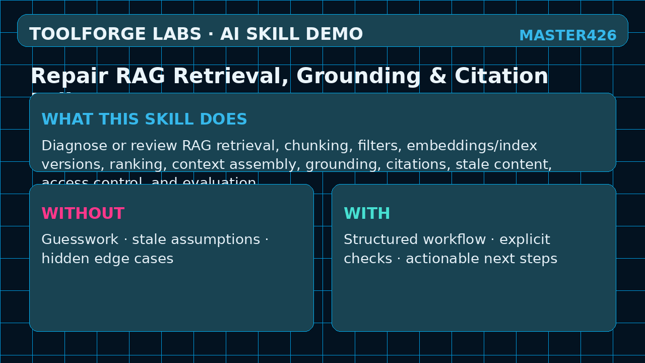 Repair RAG Retrieval, Grounding & Citation Failures screenshot 1