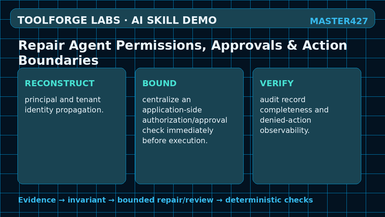 Repair Agent Permissions, Approvals & Action Boundaries screenshot 2